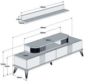 Unidade TV Eylül – Carvalho – 168x51,6x39 cm