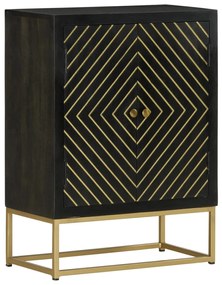 Aparador com 2 portas 55x30x75cm mangueira maciça preto/dourado