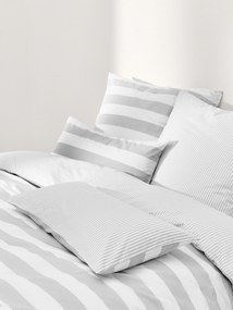 Capa de edredão reversível de algodão às riscas Lorena