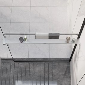 vidaXL Prateleira duche p/ divisória chuveiro 90 cm alumínio cromado