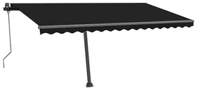 Toldo automático com LED e sensor de vento 450x300 cm antracite