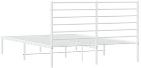 Estrutura de cama com cabeceira 135x190 cm metal branco
