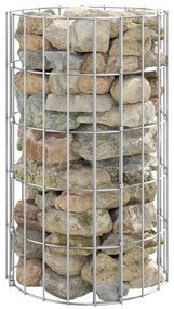 vidaXL Canteiro elevado/cesto gabião em poste Ø30x50cm aço galvanizado