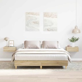 Estrutura cama sem colchão 140x200 cm carvalho sonoma