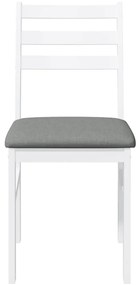 Cadeiras de jantar com almofadões 2 pcs madeira maciça branco