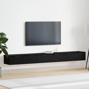vidaXL Gabinetes de parede 2 pcs Carvalho Preto 102x30x20 cm Madeira engenheirada