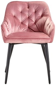 Cadeira Salle Veludo - Rosa