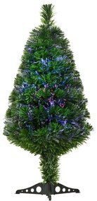 HOMCOM Árvore de Natal Artificial 90cm com 90 Ramos de PVC Fibra Óptic