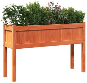 Floreiras de jardim c/ pernas 2 pcs pinho maciço castanho cera