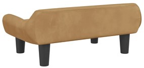 Cama para cães 70x40x24 cm veludo castanho