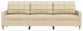 Sofá de 3 lugares tecido 210 cm cor creme