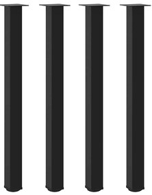 Pés para mesa de bar 4 peças, preto, 110-112 cm, aço
