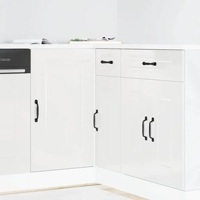 Armário de cozinha baixo Kalmar branco alto brilho
