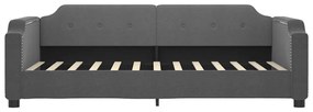 Sofá-cama 80x200 cm tecido cinzento-escuro