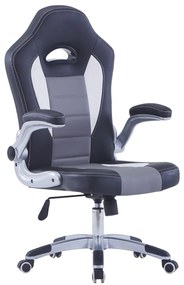 vidaXL Cadeira de gaming couro artificial preto