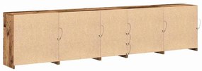 Aparador com Luzes LED Madeira Velha 283x37x67 cm Madeira de Engenhari
