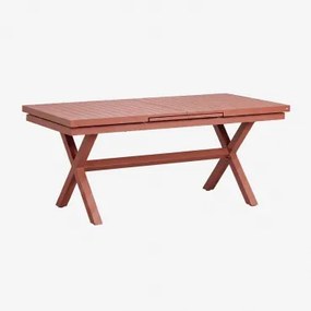 Rectangular Extensible Garden Table In Aluminum Karena Terracota & 180 - 240 X 90 Cm - Sklum
