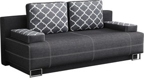 Sofá-cama Columbus 143, Cama com arrumação, Cinzento escuro, 90x200x90cm, 80 kg, Pernas: Metal, Madeira: Pinheiro