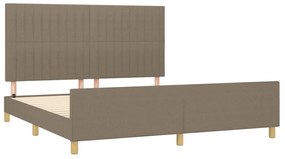 Cama sem colchão 160x200 cm tecido castanho-acinzentado