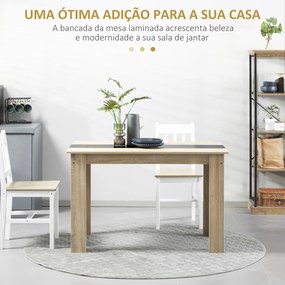 Mesa de Sala de Jantar para 4-6 Pessoas Estilo Moderno com Bancada de Melamina de Madeira Carga 50 kg 120x69x75 cm Madeira e Preto