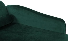 Chaise-longue à esquerda em veludo verde esmeralda LUIRO Beliani