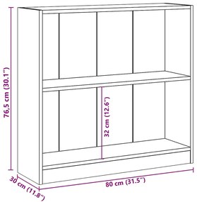 Estante 80x24x75 cm contraplacado cinzento cimento