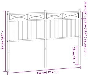 Cabeceira de cama 160 cm metal branco