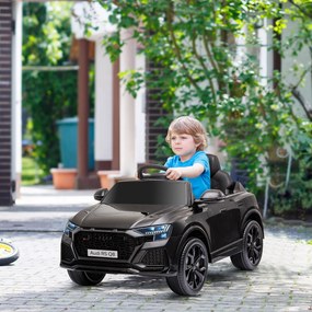Carro elétrico infantil com licença oficial Audi RS Q8, veículo elétrico com controlo remoto, USB, Bluetooth, preto