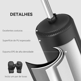 Punching Ball de Boxe com Altura Ajustável com Barra Giratória 360° e Base Preenchida 88x48x155-205 cm Preto