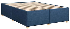 Cama com molas/colchão 140x190 cm tecido azul