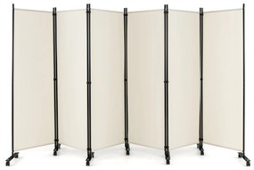 Divisória de ambiente dobrável de 6 painéis de 6,2 pés para escritório doméstico e sala de estar - preta