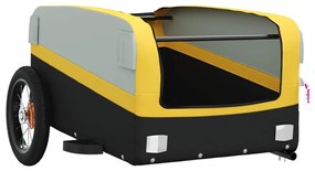 Reboque para bicicleta 30 kg ferro preto e amarelo
