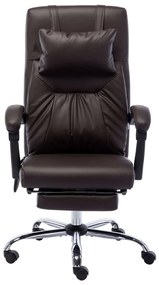 Cadeira escritório c/ função massagem couro artificial castanho