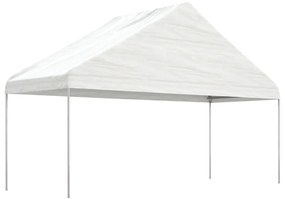 Gazebo com telhado 15,61x5,88x3,75 m polietileno branco