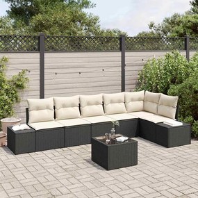vidaXL Conjunto de Sofá de Jardim com Almofadas de 6 Peças Vime PE Castanho