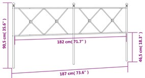 Cabeceira de cama 180 cm metal branco