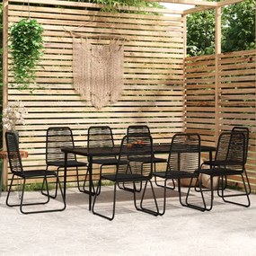 vidaXL 9 pcs conjunto de jantar para jardim preto