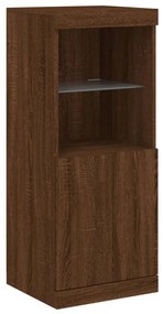 Aparador com luzes LED 41x37x100 cm carvalho castanho
