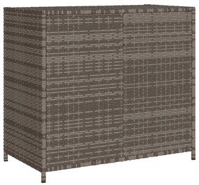 Armário de arrumação p/ jardim 83x45x76 cm vime PE cinzento