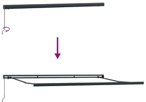 Toldo Retrátil Manual vidaXL Preto 500x300 cm
