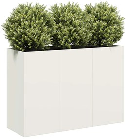 vidaXL Vaso floreira 120x40x80 cm aço laminado a frio branco