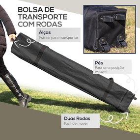 Tenda Dobrável Pop-up com Altura Ajustável Proteção UV50+ Telhado Duplo e Redes Mosquiteiras 4x4x2,8 m Cinzento Claro