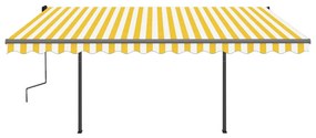 Toldo automático c/ LED e sensor de vento 4x3 m amarelo/branco