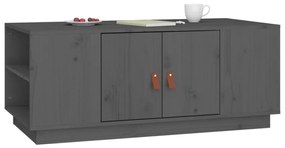 Mesa de centro 100x50x41 cm madeira de pinho maciça cinza