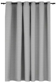 Cortina opaca aspeto de linho com ilhós 290x245 cm cinzento