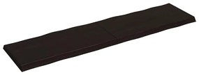 Tampo de mesa com bordas vivas maciço tratado castanho-escuro