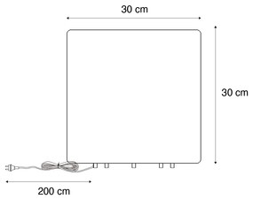 Candeeiro de exterior inteligente branco 30 cm quadrado com LED A60 IP44 - Nura Moderno