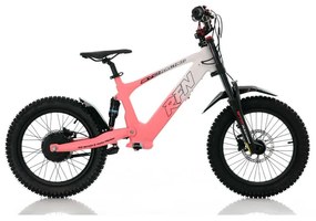 Bicicleta elétrica infantil 500W Roan RXF Evo Racing 18" Rosa e Branco