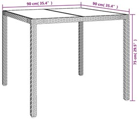 3 pcs conjunto de jantar p/ jardim c/ almofadões vime PE cinza