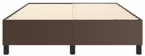Estrutura de cama 140x200cm couro artificial castanho